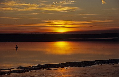 Sonnenuntergang über dem River Mersey - Liverpool