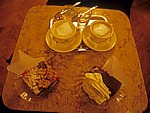 Wiener Melange, Zwetschgenkuchen und Sacher-Torte mit Schlagobers - Wien
