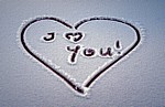 I love you in den Schnee geschrieben - München