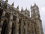 Westminster Abbey: Nördliches Querschiff und die Haupttürme - London