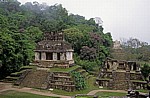 Von links: Templo del Sol (Tempel der Sonne), Templo XIV - Palenque