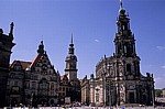 Innere Altstadt: Georgenbau, Hausmannsturm (Residenzschloß), Katholische Hofkirche (von links) - Dresden