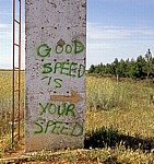 Jakobsweg (Camino Francés): Graffiti – „Good speed is your speed“ - Castilla y León