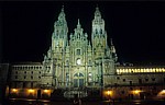 Catedral de Santiago de Compostela (Kathedrale): Westfassade bei Nacht - Santiago de Compostela