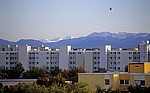 Ostpark: Blick über Neuperlach auf die Bayerischen Alpen - München
