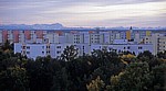 Ostpark: Blick über Neuperlach auf die Bayerischen Alpen - München