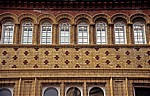 Hanover Street: Church House - Fensterreihe und Mauerwerk - Liverpool